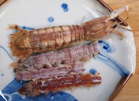 クリックで拡大表示 卵巣を抱えたシャコ