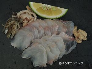 クリックで拡大表示 オニカサゴの刺身