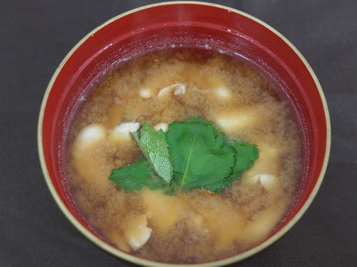 クリックで拡大表示 マフグの白子の味噌汁