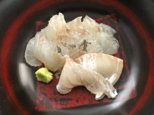 ヒラスズキの薄造り