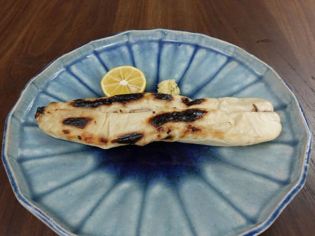 ボラ白子の塩焼き
