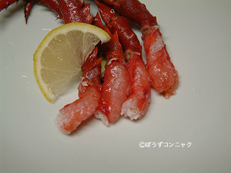 ヒラアシエゾイバラガニの刺身