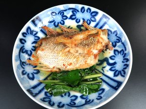 タテシマフエフキのバター焼き
