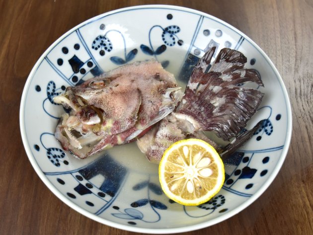 モヨウハタの兜の酒塩煮