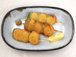 ホタテガイの串カツ