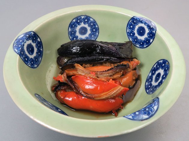 イガイとなすの煮もの