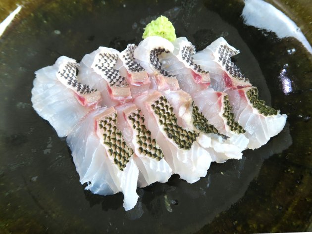 ウメイロの皮霜造り