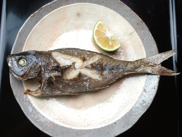 ウメイロの塩焼き
