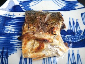 ミナミギンガメアジの塩焼き