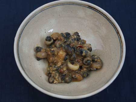 ヒメタニシのみそ煮