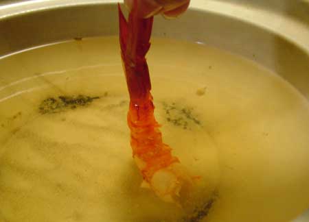 オオミツトゲチヒロエビのしゃぶしゃぶ