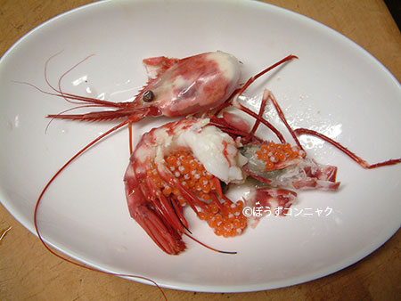 茹でたブドウエビ