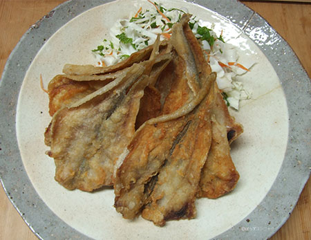 ブロンズフェザーバックの唐揚げ