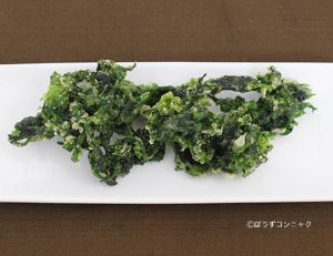 クリックで拡大表示 ヒロハノヒトエグサの天ぷら