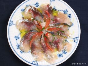 クリックで拡大表示 マアジのカルパッチョ