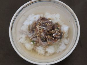 クリックで拡大表示 マイワシの茶漬け