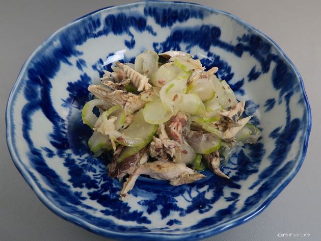 笹めじかの煮節と昔きゅうりの酢のもの