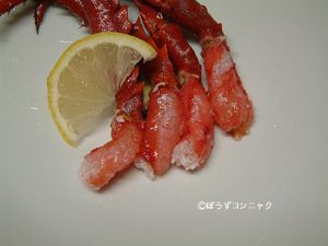 クリックで拡大表示 ヒラアシエゾイバラガニの刺身
