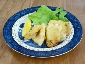 クリックで拡大表示 メンタイの天ぷら