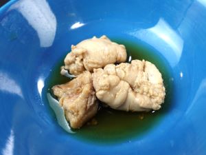 クリックで拡大表示 イサキの白子煮
