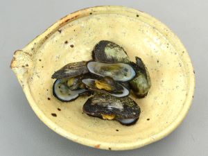 クリックで拡大表示 カリガネエガイの酒蒸し