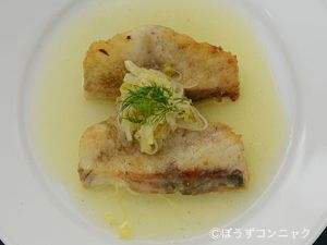 クリックで拡大表示 シロチョウザメのムニエル
