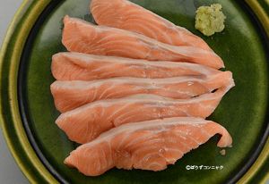 クリックで拡大表示 サケ 時不知の刺身