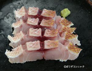 クリックで拡大表示 オオクチハマダイの刺身