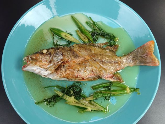 アミメフエダイのバター焼き