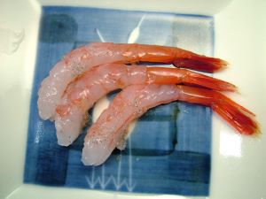 クリックで拡大表示 甘エビの刺身