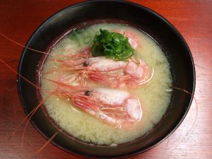 クリックで拡大表示 甘えびのみそ汁