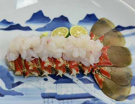 ハコエビのさしみ