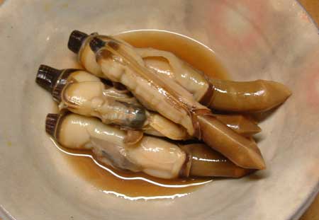 オオマテガイの煮つけ