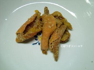 クリックで拡大表示 チカメキントキの皮の唐揚げ