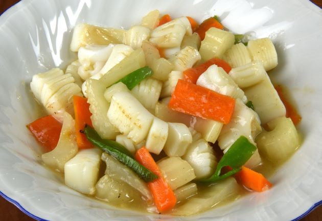 モンゴウイカの中華風炒め