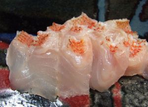クリックで拡大表示 キチジの皮霜造り