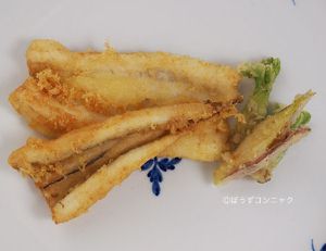 クリックで拡大表示 ギンアナゴの天ぷら