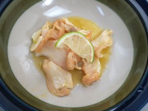 クリックで拡大表示 チヂミエゾボラのバター焼き