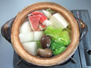 クリックで拡大表示 キンメダイのちり鍋