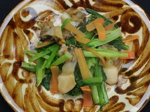クリックで拡大表示 アラスジサラガイの野菜炒め