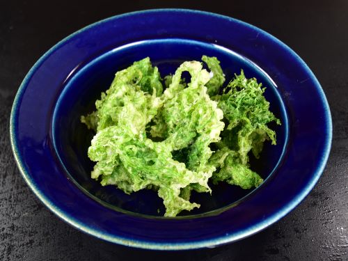 クリックで拡大表示 青海苔の天ぷら
