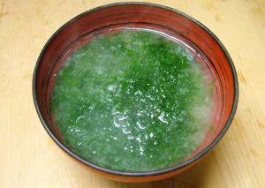 クリックで拡大表示 ヒラアオノリのみそ汁