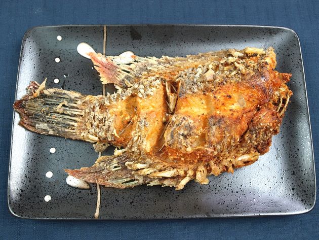 ミツバモチノウオの唐揚げ