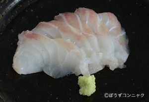 クリックで拡大表示 マダラハタの刺身