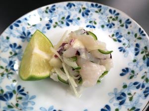 クリックで拡大表示 ソウシハギのセビチェ
