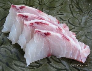 クリックで拡大表示 バラフエダイの刺身