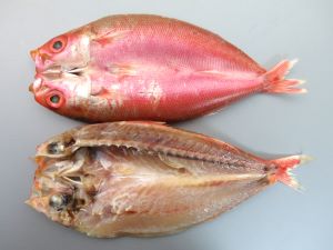 クリックで拡大表示 ロウソクチビキの開き干し